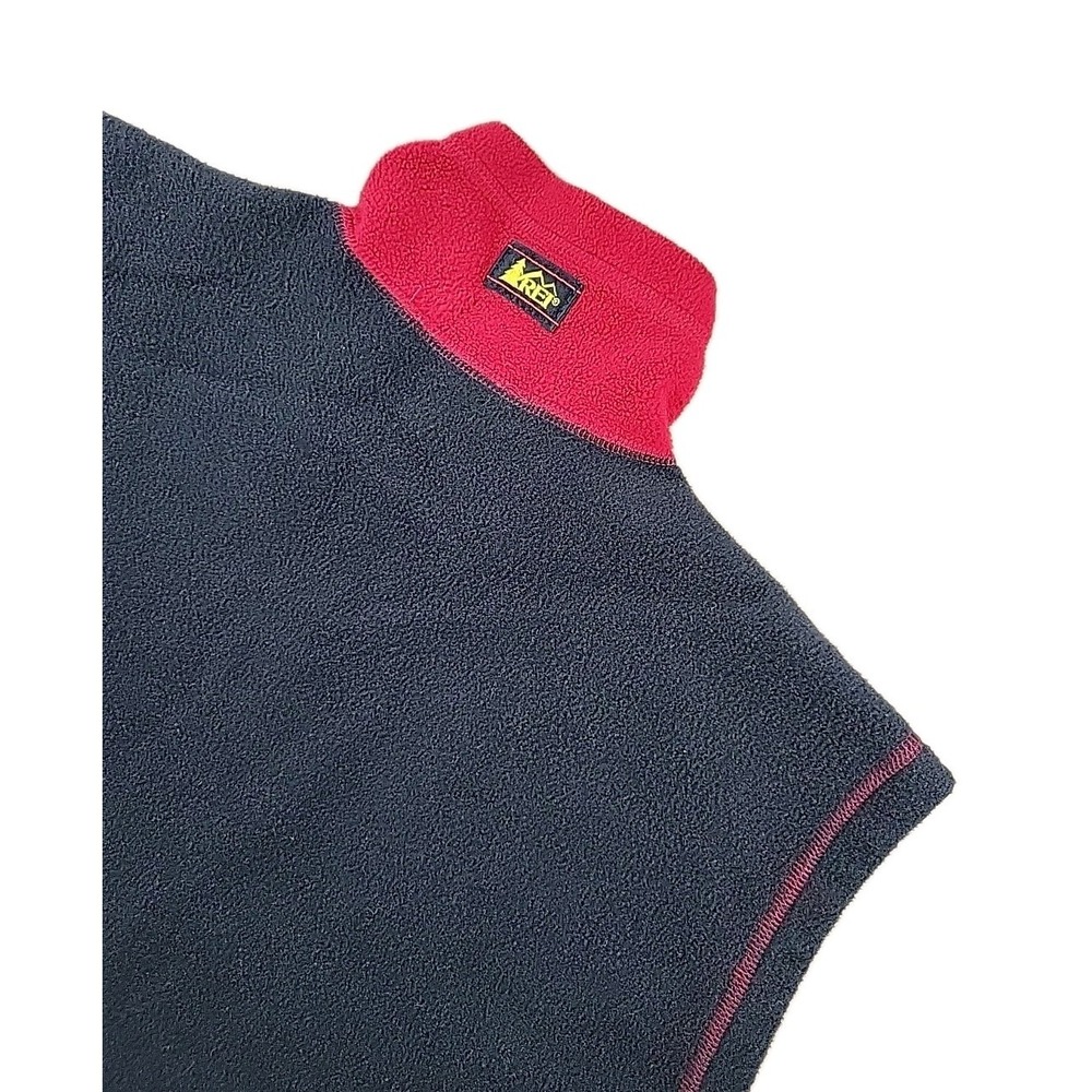 REI MEN'S‎ LARGE RED FULL ZIP FLEECE  POLARTEC SLEEVELESS VEST POCKETS